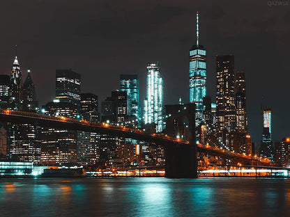 QAZWSX 5D Full Drill Diamond Painting New York City Landscape Kits for Adults Paint by Numbers DIY Gem Art Craft for Beginner Gift Wall Decor, 12 x 16 inches