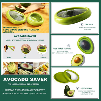 Avocado Slicer Tools 3 PCS - Avocado Saver for Fridge to Keep - Avocado Slicer for Peeler Pitter - Avocado Cutter for Cuber Dicer - Fruit Vegetable Avocado Tools-Kitchen Gadgets