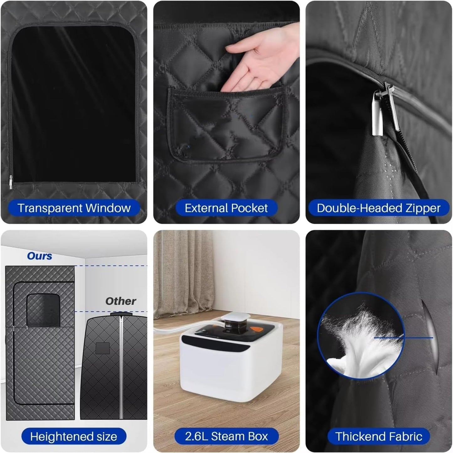 YXKJZHF Portable Steam Sauna, Indoor Sauna Tent for Home Spa Relaxation Boost Health and Recovery, with 2.6L 1000W Steamer