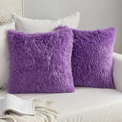 MIULEE 18 x 18 Inch Pack of 2 Luxury Faux Fur Throw Pillow Cover, Plush Cushion Cover Shell for Sofa, Bedroom, Car,