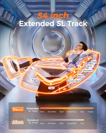 HaiyoHBED 2026 Massage Chair Full Body, PU Leather Zero Gravity Heated Back Foot Hand Massage Recliner, AI Voice Control, Office and Living Room Furniture, Portable - Black