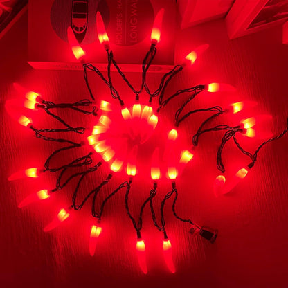 Egcol 13.6FT 37 Lights(2 Chili Pepper String Lights with Mini Red Chili Spare),Chili Pepper Christmas Incandescent