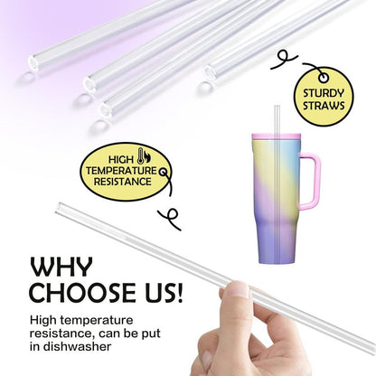 Straw Replacement Compatible with Corkcicle 40 oz,Reusable Plastic And BPA Free,6Straws And 1Brush