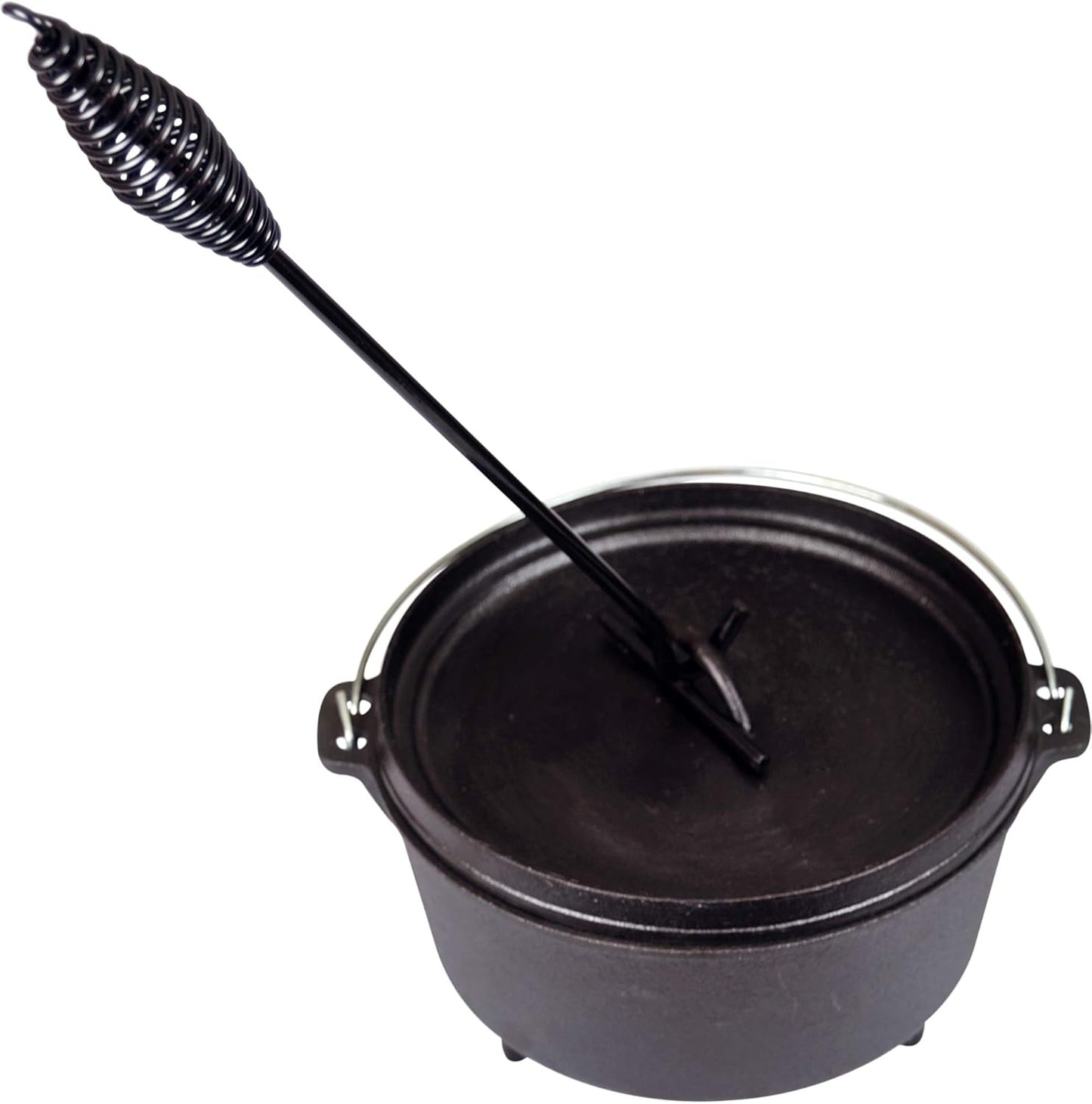Camp Dutch Oven Lid Lifter - Black 9 MM Bar Stock for Lifting and Carrying Dutch Ovens