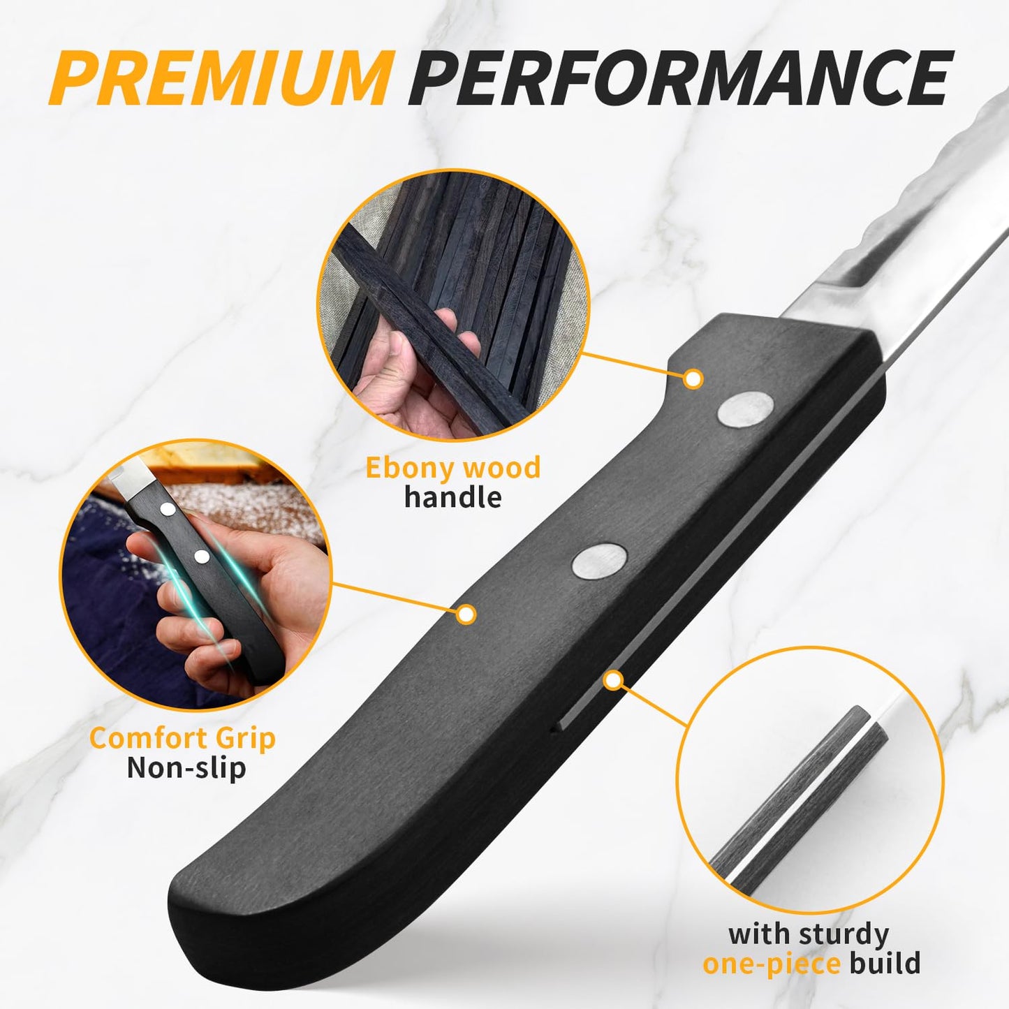AGIgear 10-Inch Multifunction Serrated Bread Knife,German High Carbon Stainless Steel Professional Grade Bread Slicing Knife,Bread Cutter Ideal for Slicing Homemade Bread,Bagels,Soft Produce,Cake
