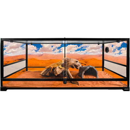 REPTI ZOO Reptile Tempered Glass Extra-Long Terrarium Habitats 48" x 18" x 18" Reptile Amphibians Large Enclosure for Snake/Bearded Dragon/Lizard ect.