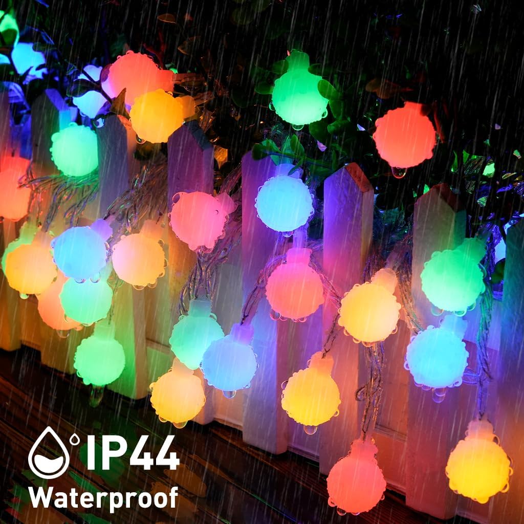 JMEXSUSS Globe String Lights Indoor, Color Changing Christmas Lights Plug in, Warm White & Multicolor String Light