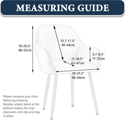 Velvet Curved Back Dining Room Chair Covers with Arms Stretch Swivel Bar Stool Chair Slipcover with Armrest Accent