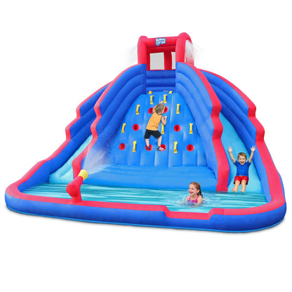 Sunny & Fun Ultra Climber Inflatable Water Slide Park – Heavy-Duty for Outdoor Fun - Climbing Wall, Two Slides & Splash Pool – Easy to Set Up & Inflate with Included Air Pump & Carrying Case