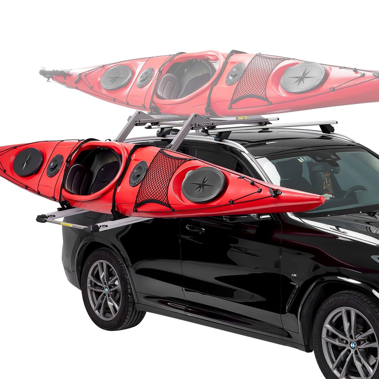 TOOENJOY Heavy-Duty Kayak Lift Assist Roof Rack, 100 LBS Capacity Kayak Canoe Rooftop Loader, Elevating Assist System for Easy Loading