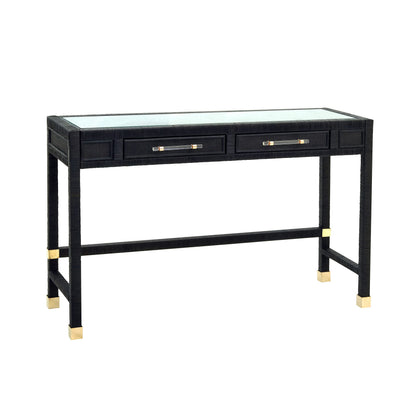Tov Furniture Amara Charcoal Rattan Desk