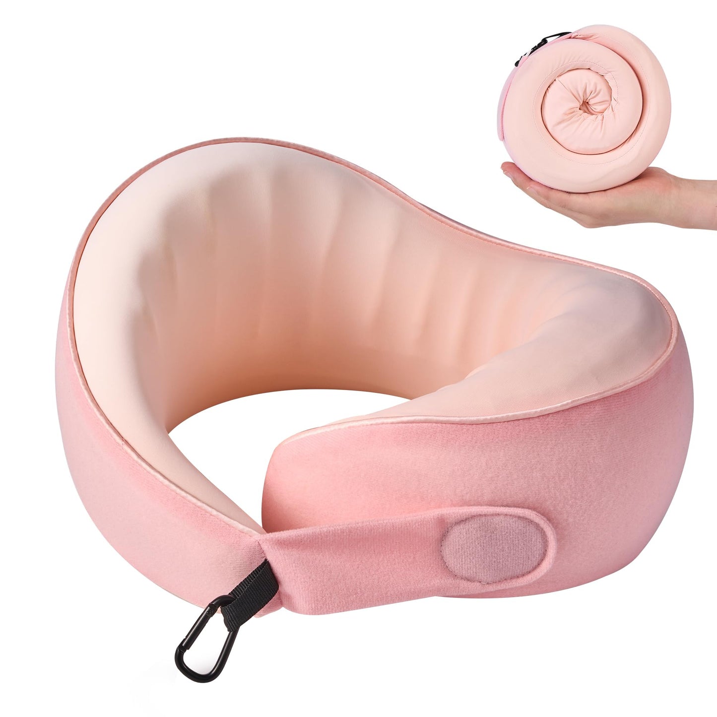 Travel Pillow, 100% Pure Memory Foam Travel Neck Pillow Airplane Neck Support Ergonomic Design for Traveling Suitable for Airplanes,Offices and Cars-Grey