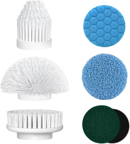 Replaceable Brush Heads Set for Model ECB 881, 7 Pcs, Kecoreay Power Shower Scrubber Replacement Heads