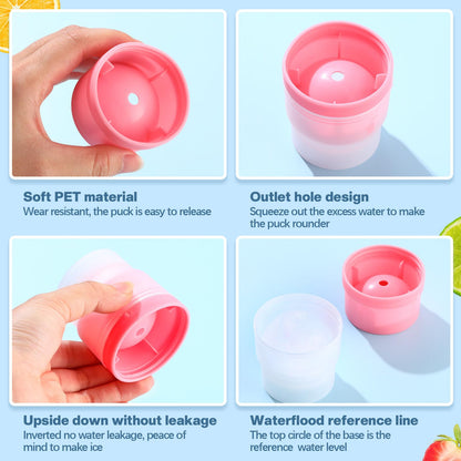 SiliFine 12 Pcs Silicone Sphere Ice Ball Mold Maker, Stackable Easy Release Circle Round Ice Cube Mold with Lids for Whiskey, Cocktails, Bourbon, and Drinks(Blue, Pink, White)