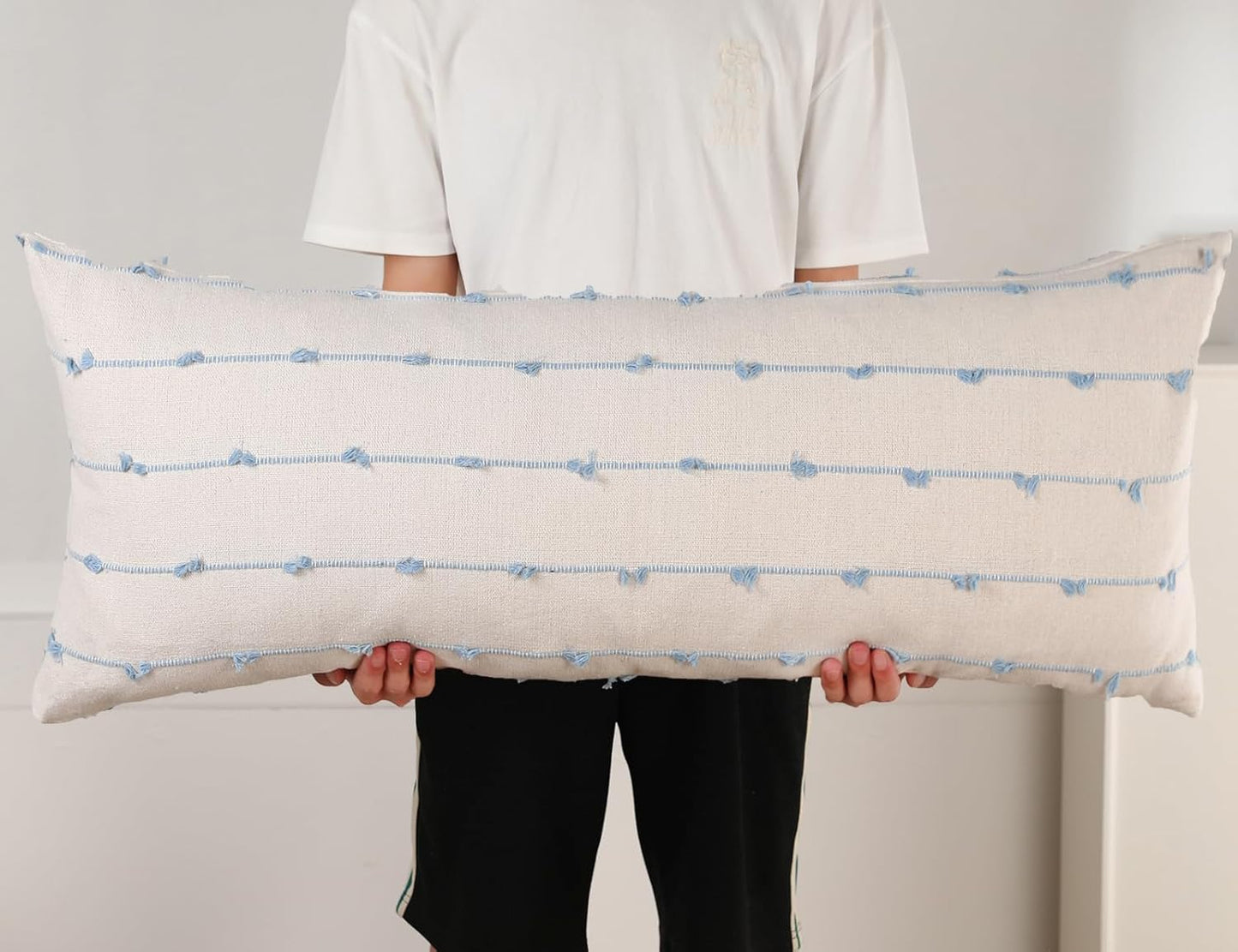 20 54 Inch,Striped NUYECY Extra Long Body Pillow case x Pattern Boho Decorative Long Lumbar Throw Pillow Cover,Large