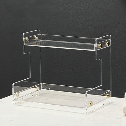 Bathroom Organizer Countertop, 2-Tier Makeup Organizer for Cosmetics and Vanity Holder for Lipstick