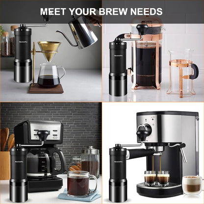 NewlukPro M7 Pro Manual Coffee Grinder,Titanium Coating Conical Burr,Hand Coffee Grinder with External 72 Grinding Scales,All-round Hand Grinder for Pour Over Drip French Press Espresso (Black)