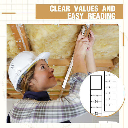 Saysurey Attic Measuring Rulers (Case of 200), 25 Inch, Card Stock, Attic Insulation R Value Ruler for Insulators Ceiling Insulation