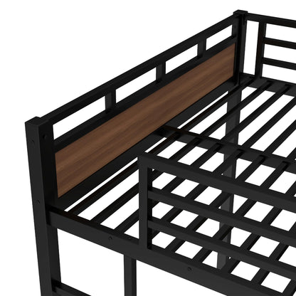 Bellemave Queen Over Queen Bunk Bed with Headboard and Full Length Guardrail, Separable Bunk Bed Queen Size, Heavy Duty Bunk Beds Can Turns Into Loft Bed and Platform Bed, Walnut