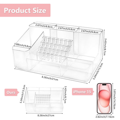 YINGJEE Nail Drill Holder & 28 Holes Nail Drill Bits Holder, Transparent Acrylic Nail Drill Machine Storage Box, Professional Nail Drill Organizer Case for Manicure tools