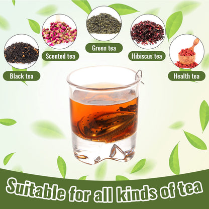 Sumind 50 Pcs Stainless Steel Tea Strainer Ball Infuser Loose Leaf Steeper Interval Diffuser Heart Shape Mesh Filters with Extended Chain Hook for tea party Seasonings Cup Bottle(Silver)