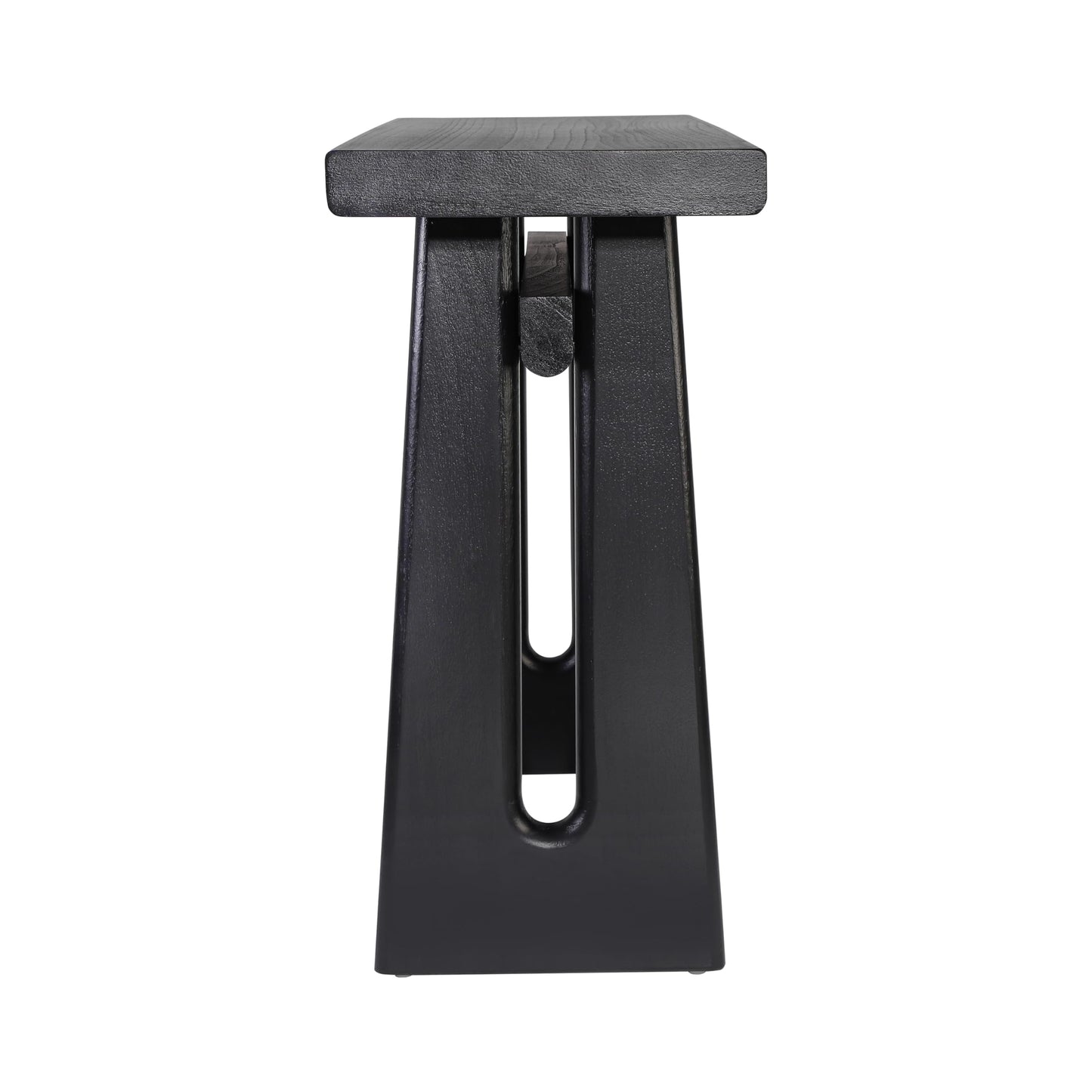Christopher Knight Home Hirai Narrow Console Table with Geometric Silhouette, Entryway Table with Premium Wood Veneer Finish, MDF Wood Design Display Table for Home Decoration, Living Room, Black