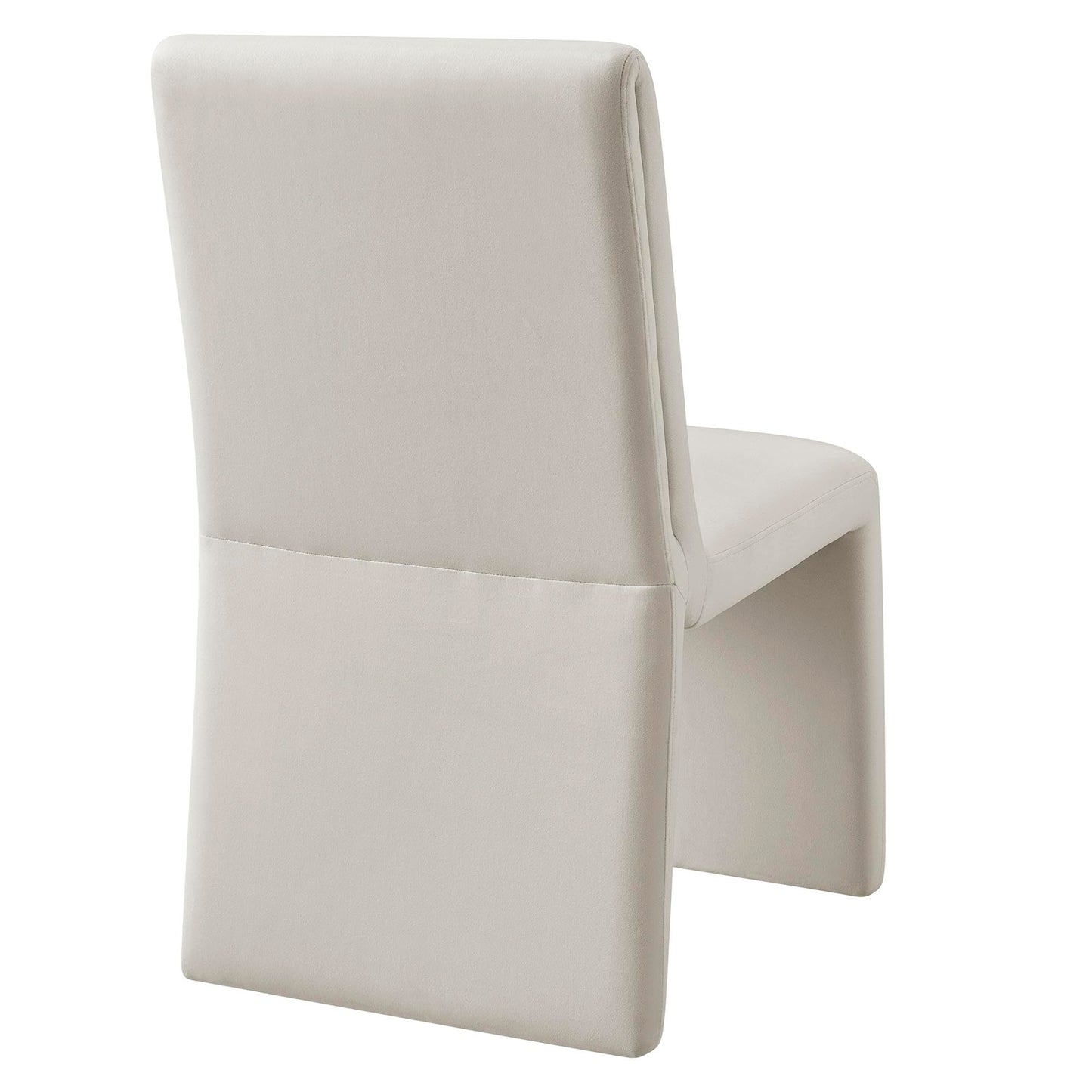 Modway Emory Upholstered Dining Side Chair in Alabaster - Single Armless Slipper Chair - Padded Performance Velvet Accent for Dining Room, Kitchen