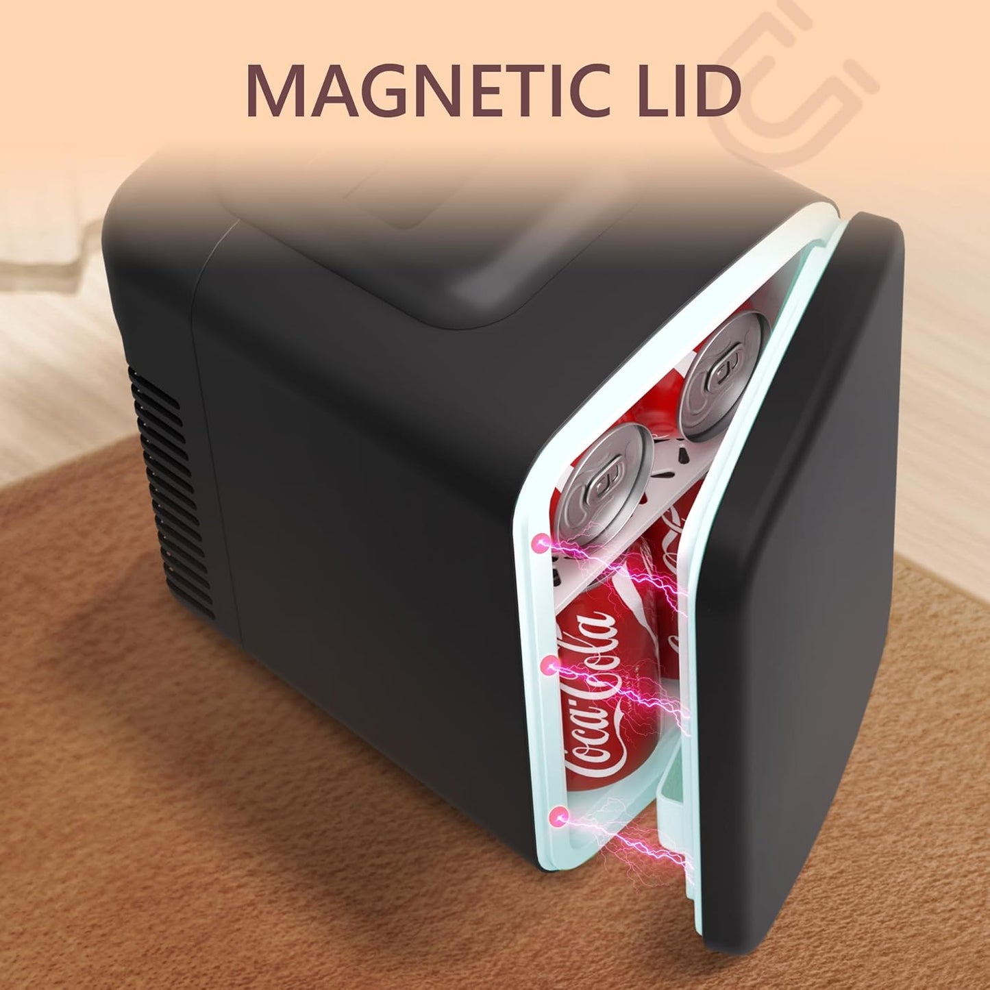 EUHOMY Mini Fridge, 4 Liter/6 Cans Portable Cooler and Warmer for Skin Care, Cosmetics, Beverage, 4L Makeup Mini Fridge