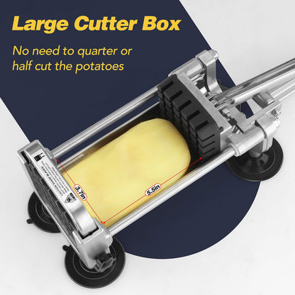 3Pcs French Fry Cutter, Ruooson Professional Potato Cutter Slicer with 1/2 In & 3/8 In & 1/4 In Stainless Steel Blades, Great for Whole Potatoes Carrots Cucumbers.