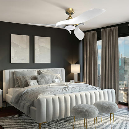 AEROFANTURE Gyro Ceiling Fans with Lights and Remote, 54 Inch Modern Bedroom Ceiling Fan with 3 Sculpted Blades, Reversible Ultra Quiet DC Motor, 3CCT Dimmable LED, 6 Speeds for Living Room Patio