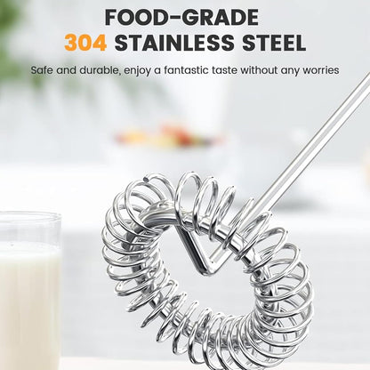 Milk Frother Rechargeable, Handheld Electric Whisk Beater, USB Frother for Cappuccino, Frappe, Hot Chocolate