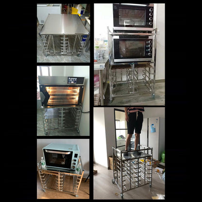 LUUYYI Bakery Bun Pan Speed Rack,Food Trays Racks Cooling carts for Commercial Baking and Bakers, Heavy Duty Stainless Steel Racking Trolley Bread Dough Pizza Baking Tray, (89.5 * 60 * 163cm