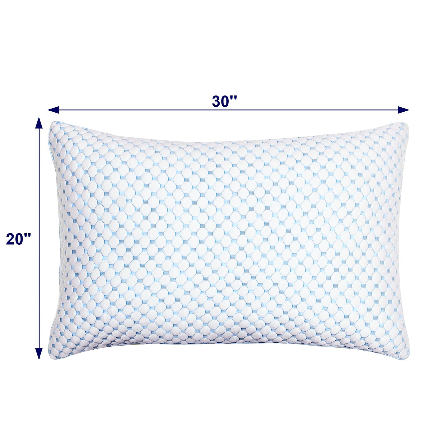 XWZO Cooling Pillow for Sleeping Queen Size Set of 1, Shredded Memory Foam Pillows Adjustable Gel Bed Pillows for Side Back Stomach Sleepers with Washable Removable Cover