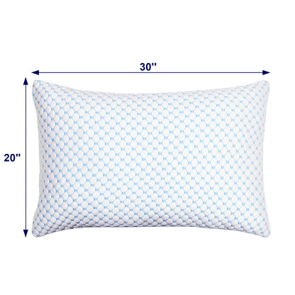 XWZO Cooling Pillow for Sleeping Queen Size Set of 1, Shredded Memory Foam Pillows Adjustable Gel Bed Pillows for Side Back Stomach Sleepers with Washable Removable Cover