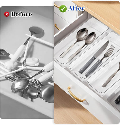 Rainmae Cutlery Storage Organizer, Plastic Utensil Caddy for Kitchen Countertop Organization