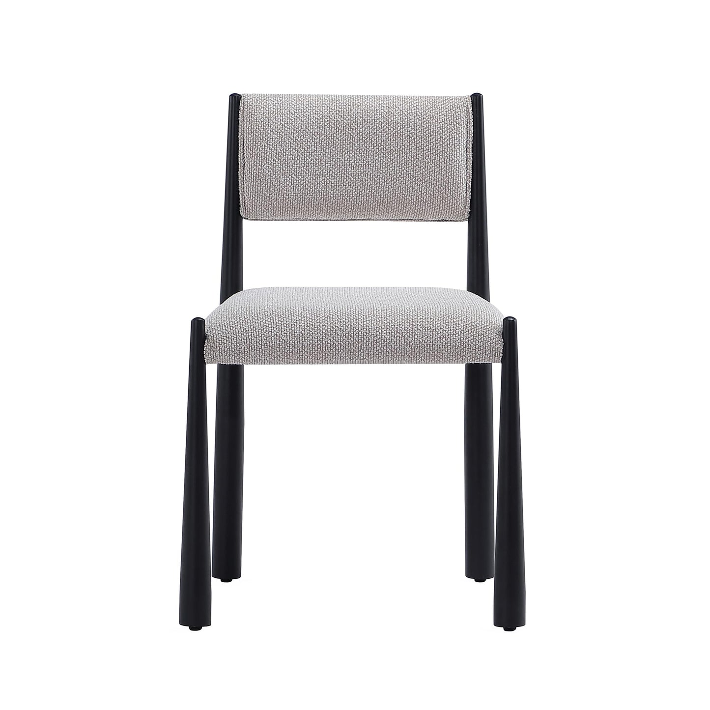 Manhattan Comfort Lennor Dining Chairs Set of 2, Upholstered in Boucle Fabric, Side Seating with Metal Frame, Mid Century Modern Accent, Fully Assembled Furniture, Champagne