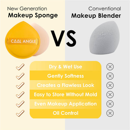 5Pcs Makeup Sponge For Foundation Concealer And Powder, Latex Free Blender Sponge For Natural And Easy Makeup Soft Long-lasting And Beginner-friendly, Green, Medium