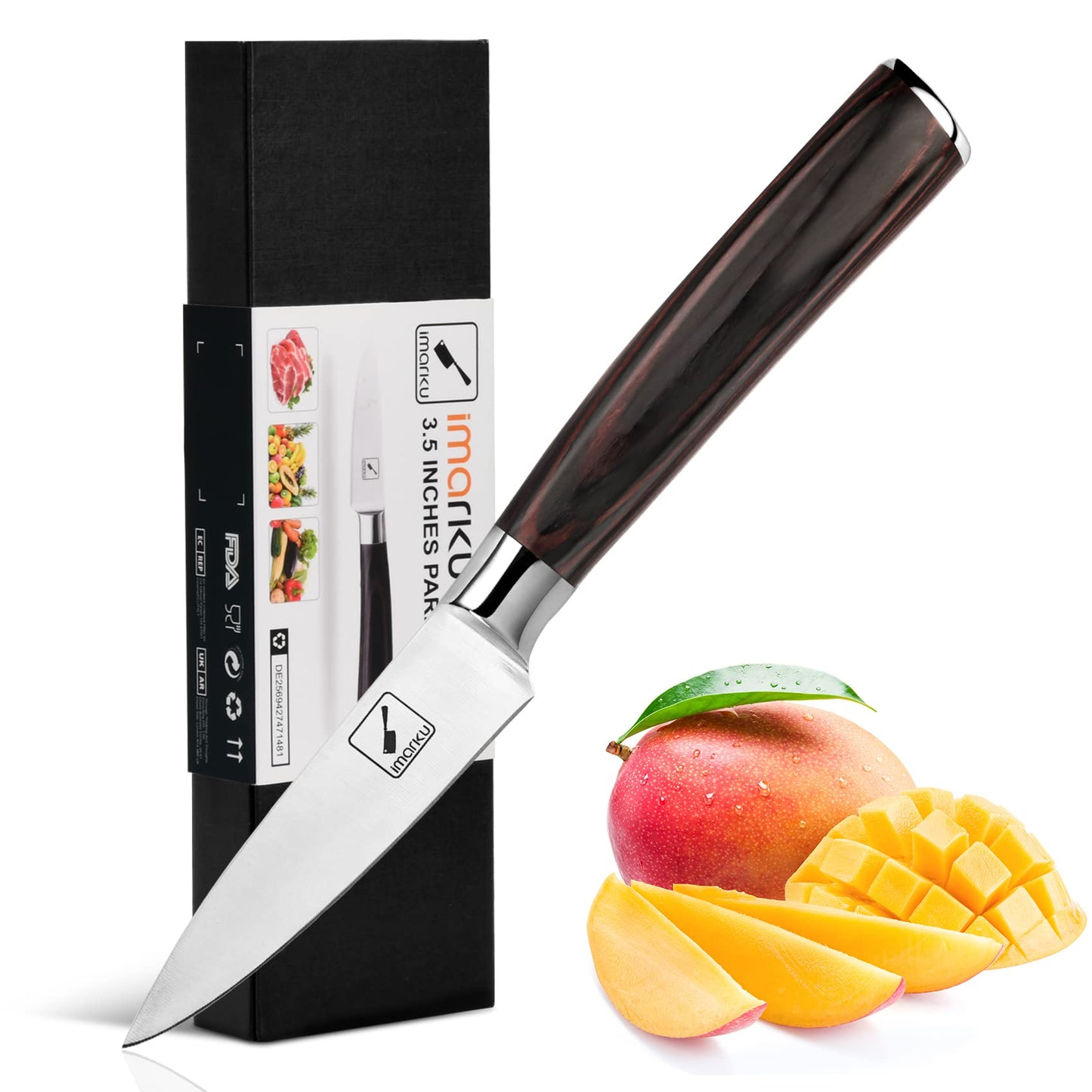 imarku Paring Knife - Paring Knives, 3.5 Inch Small Kitchen Knifes - Japanese High Carbon Stainless Steel Fruit Knife, Ergonomic Pakkawood Handle, Ultra Sharp Blade, Unique Gifts for Men and Women