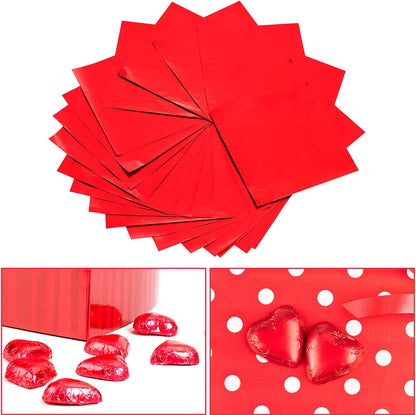 5.9 x 5.9 Inch Square Aluminium Foil Packaging Candy Wrappers, 200 Piece Sugar Wraps Paper for DIY Candies and Chocolate