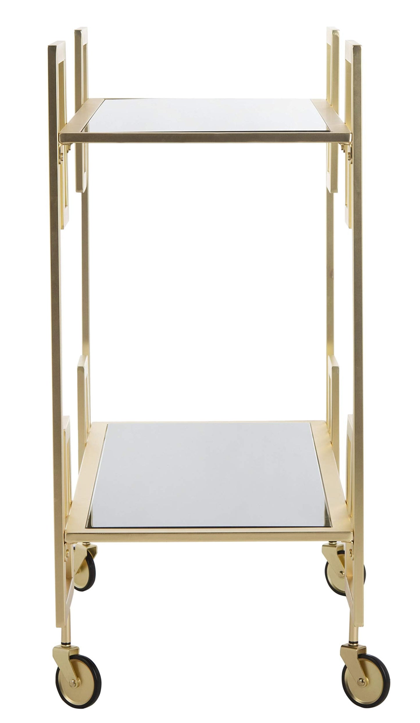 Safavieh Eliza Bar Cart, Brass and Black Glass