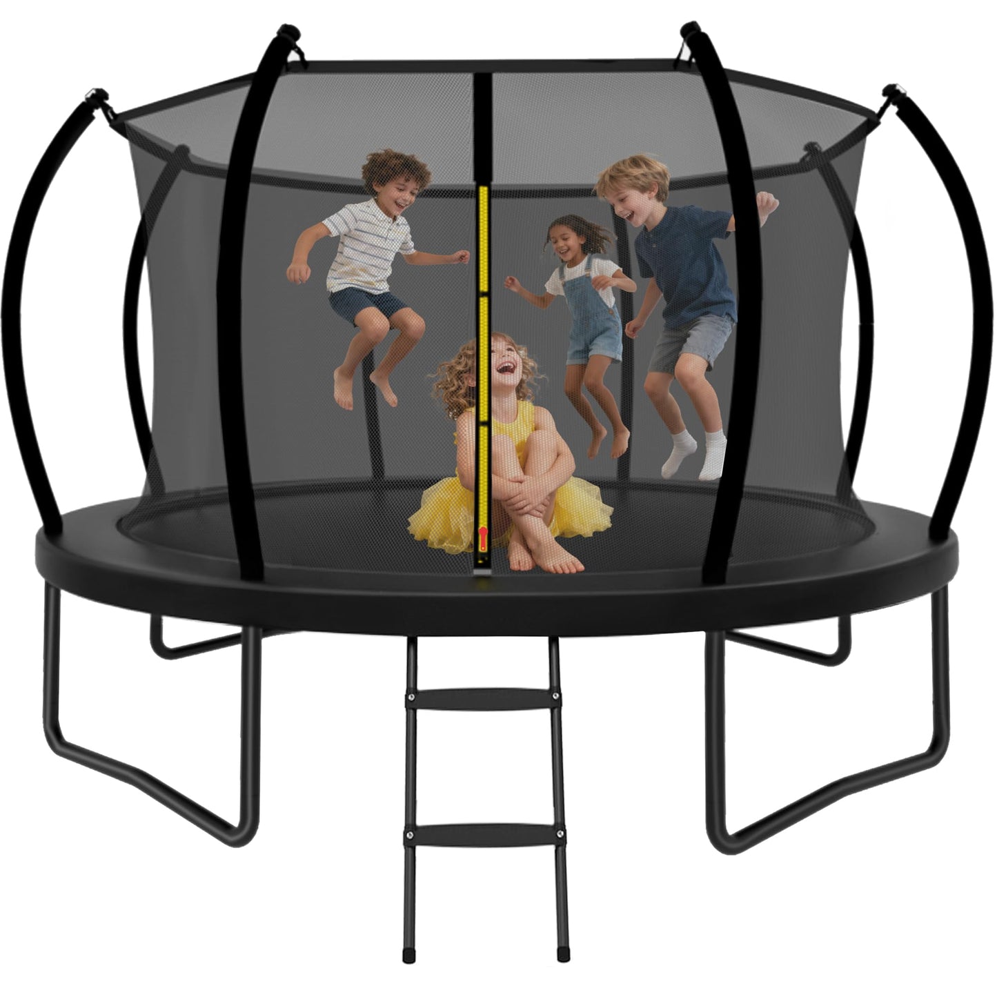 14FT Trampoline Outdoor for Kids with Safety Enclosure Net and Ladder, ASTM Approved Recreational Trampoline, Rust-Resistant Frame