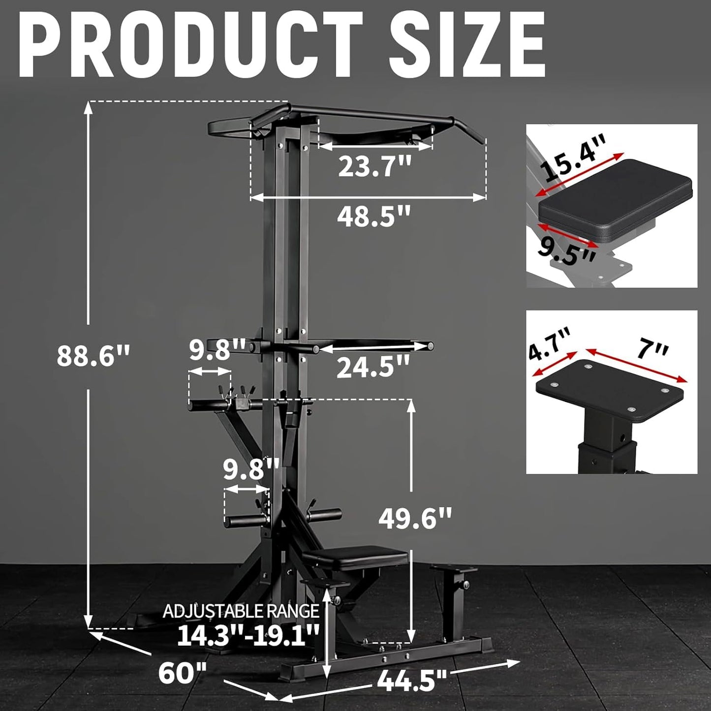 Assisted Pull Up Machine, GMWD 600 lbs Leverage-Assisted Chin and Dip Machine, 4-in-1 Plate Loaded Gym Equipment, Pull Up Machine with 1:1 Counterweight System & Band Peg for Home Gym