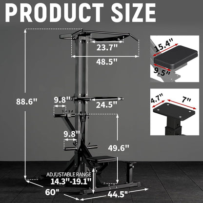 Assisted Pull Up Machine, GMWD 600 lbs Leverage-Assisted Chin and Dip Machine, 4-in-1 Plate Loaded Gym Equipment, Pull Up Machine with 1:1 Counterweight System & Band Peg for Home Gym