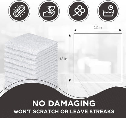 20 Pack 100% 12 12 inch (20 Pack) DecorRack Cotton Wash Cloth, Luxurious Soft, x Ultra Absorbent, Machine Washable