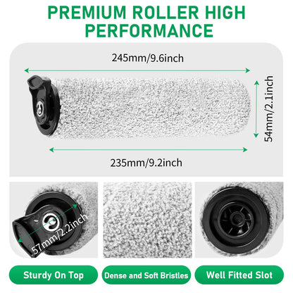Klypticfit Roller Brush Replacement Kit Compatible with Tineco iFloor 2, iFloor 3,Floor One S3 Cordless Wet Dry Vacuum Cleaner,2 Pack Brush Roll Replacement Accessories
