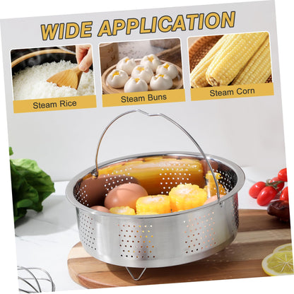 DOITOOL Stainless Steel Steamer Basket for Pot, 8.65inch/22cm Vegetable Steamer Basket Insert Steaming Rack with Handle, Vegetables Fruit Strainers and Colanders for Home Kitchen Cooking