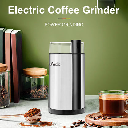 Wancle Electric Coffee Grinder, Quiet Spice Grinder with One Touch Operation for Beans and Spices, Stainless Steel