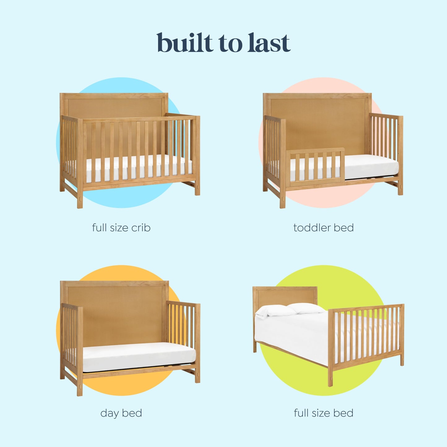 Davinci Margot 4-in-1 Convertible Crib in Honey GREENGUARD Gold Certified