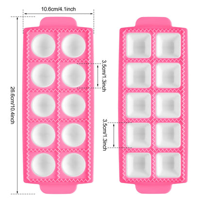 Ravioli Maker 2 Set Large Ravioli Cutter Ravioli Press Set Round Ravioli Mold and Cutter Square Ravioli Mold Ravioli Stamp for Kitchen Home Ravioli