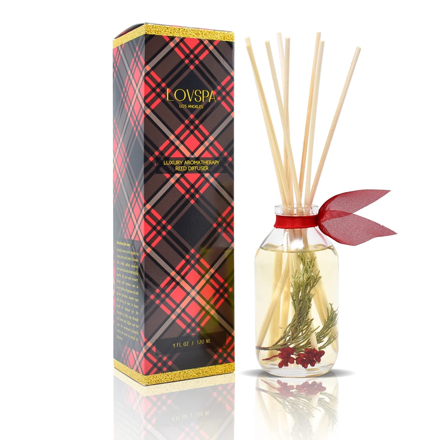 LOVSPA Reed Diffuser Set, Smoked Vanilla Scented Oil Diffuser with Sticks, Home Fragrance Accessories for Bathroom Shelf Decor, Aroma Diffusers for Home or Office Fall Decor, USA Made